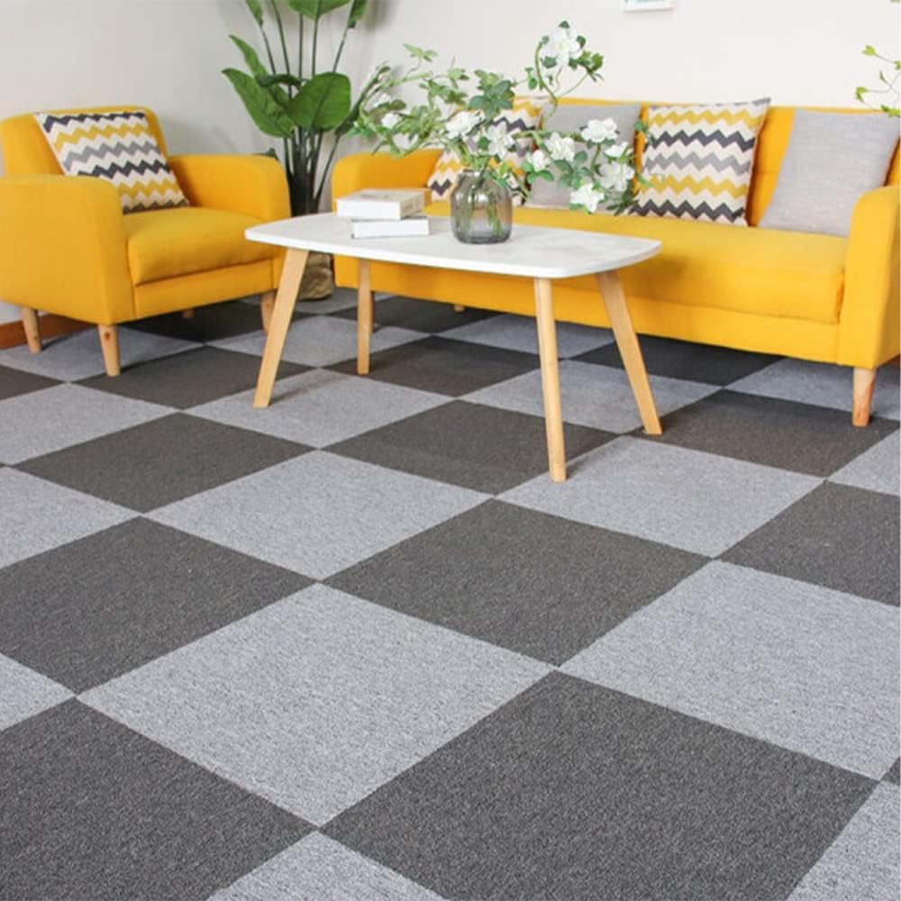 Nisorpa Dark Grey Carpet Tiles | 20PCS Heavy Duty Commercial Flooring