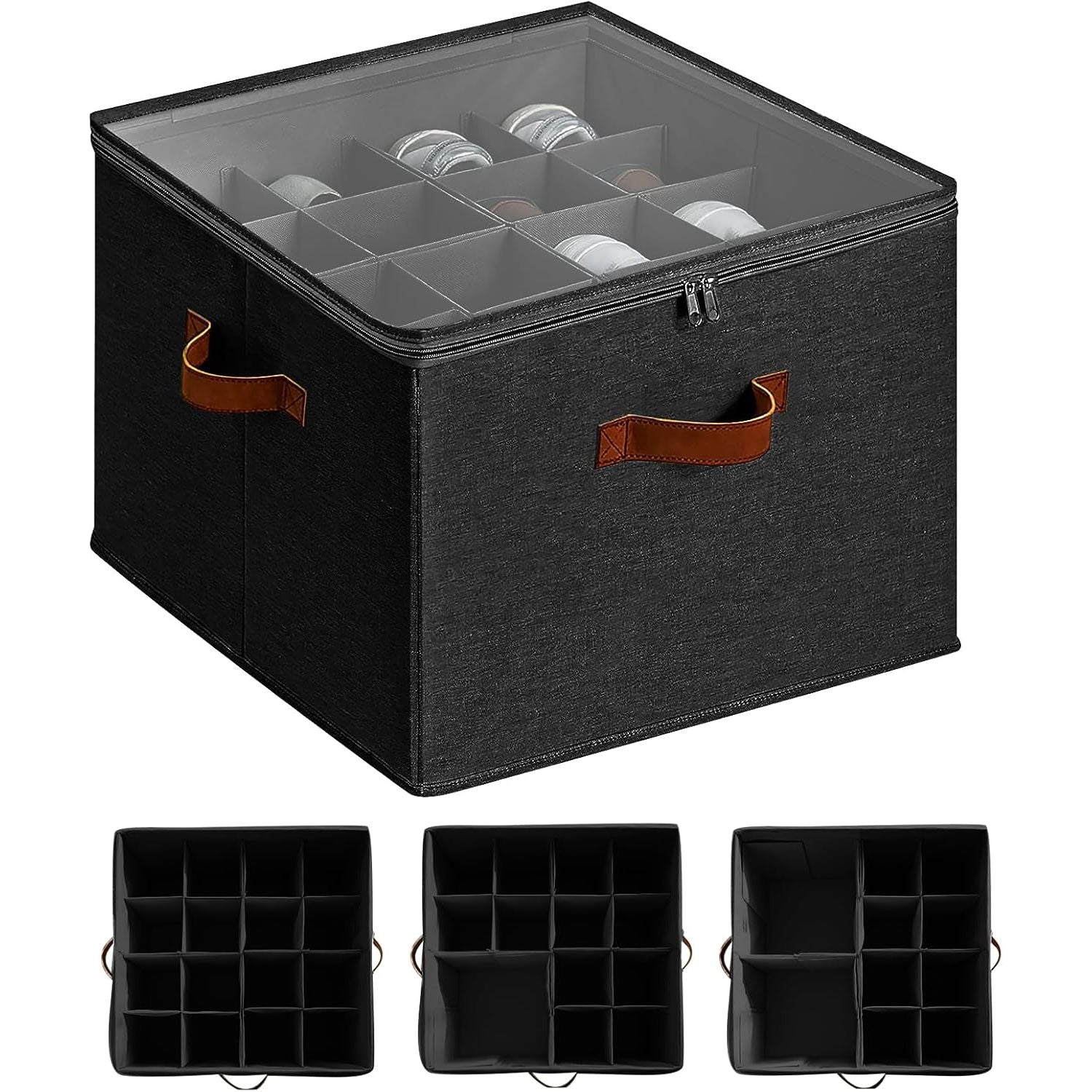 Hiyorsoa 16 Grid Shoe Organizer | Foldable Storage with Clear Dust Cover