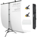EMART White Photography Backdrop Kit with 8.5ft Adjustable T-Stand