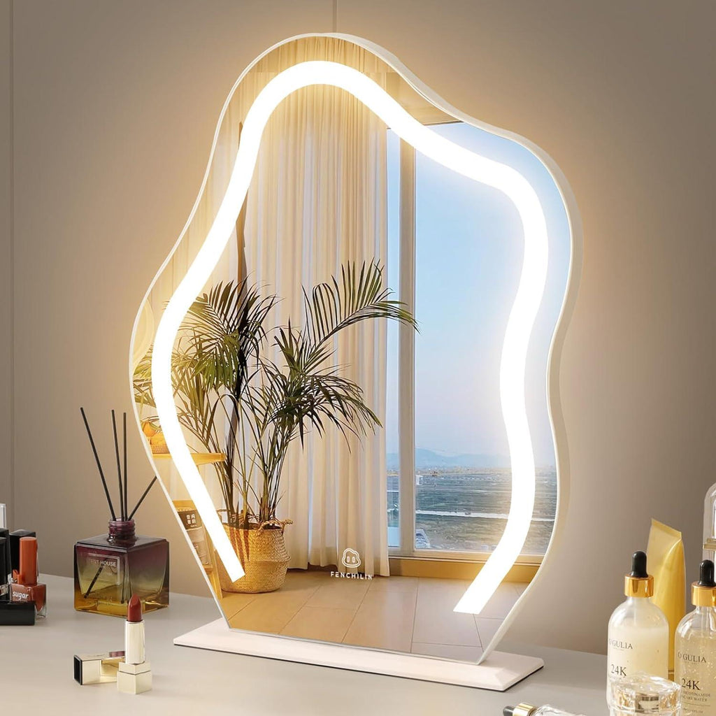FENCHILIN Cloud Shape Vanity Makeup Mirror with Lights | 17.7x21.6in
