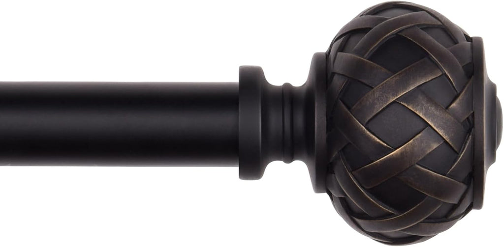 SZXIMU Curtain Pole – 182-365cm Extendable Black Metal Rod, 3pcs