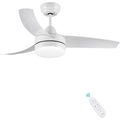 CJOY 42" White Ceiling Fan with Light | Quiet DC Motor & Remote Control