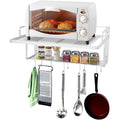 Massive Discounts 2-Tier Aluminum Wall Mounted Microwave Rack, 21.6in