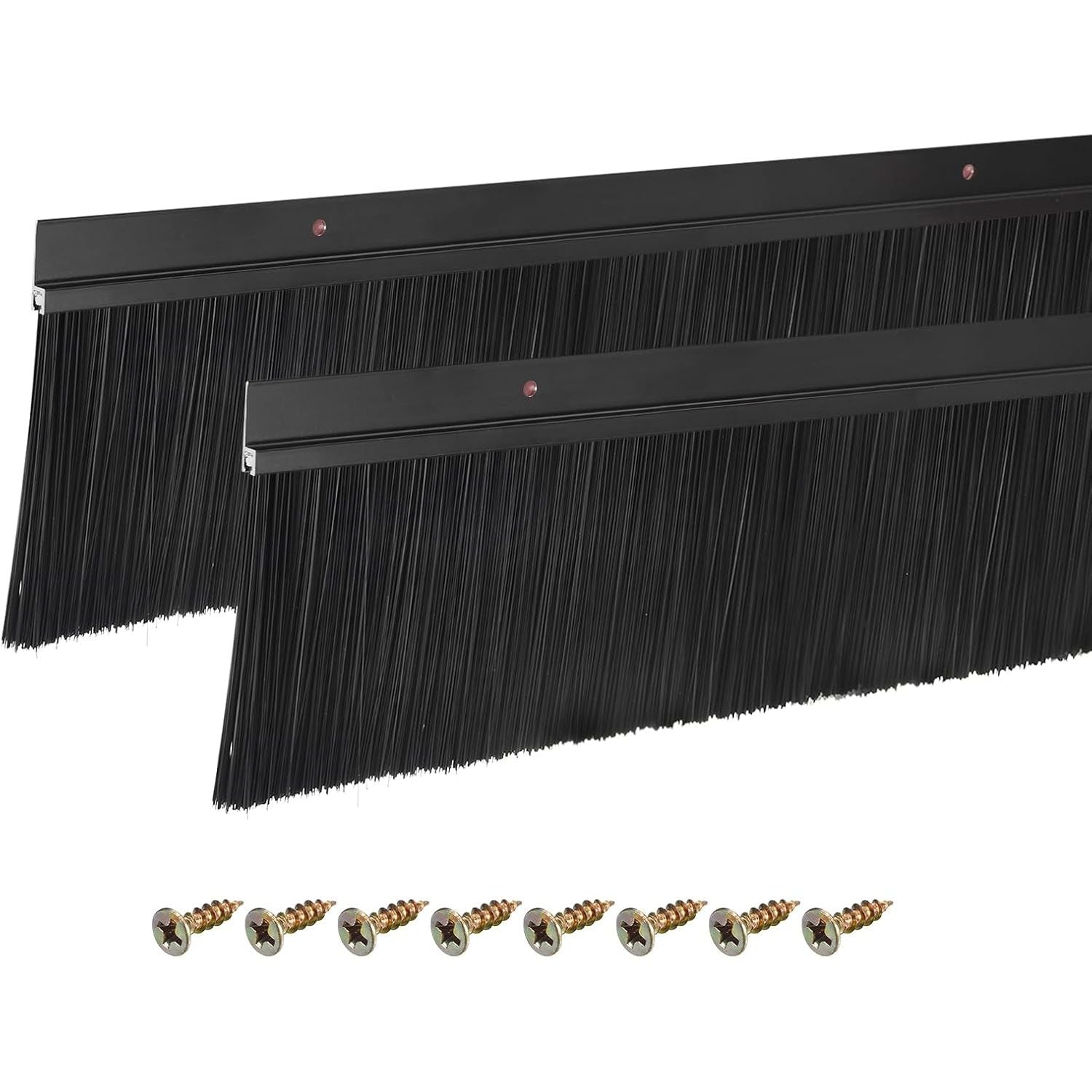Sourcing Map H-Shape Door Brush Bottom Sweep | 120cm Black Nylon 2Pcs