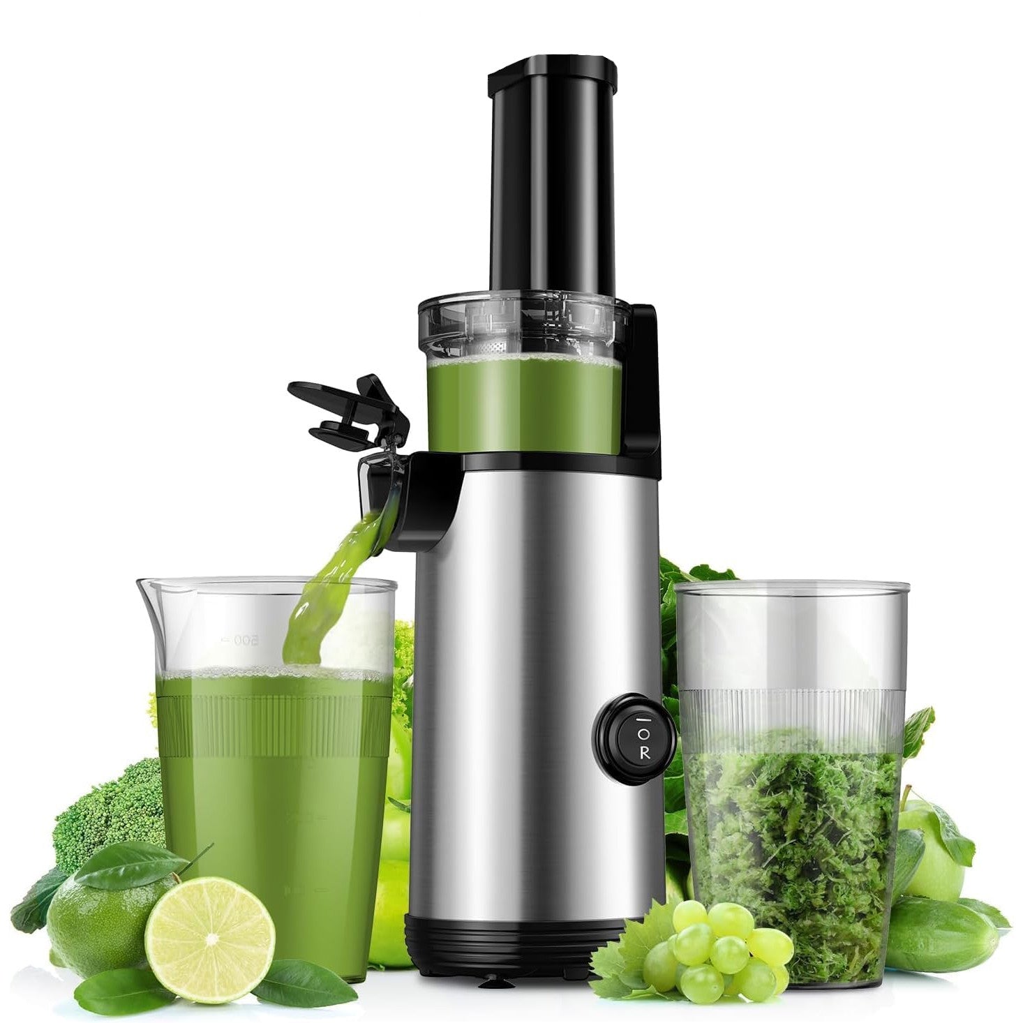 Kidisle Compact Cold Press Juicer – Slow Masticating Machine, 600ml