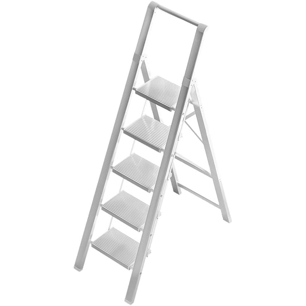 HBTower 5 Step Ladder | Foldable Aluminium Step Stool with Handrails
