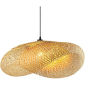 Schindora Bamboo Pendant Light – 40cm Woven Straw Hat Ceiling Lamp
