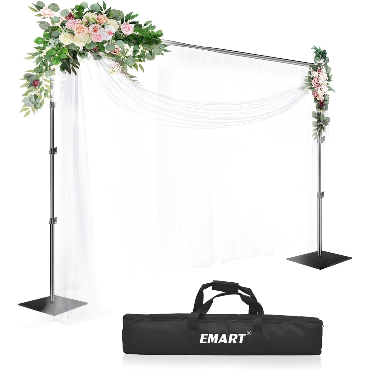 EMART 10x10ft Heavy Duty Backdrop Stand | Adjustable Metal Support Kit