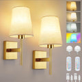 Lightsjoy Rechargeable RGB Wall Sconces – Gold Cordless Lights (Set of 2)