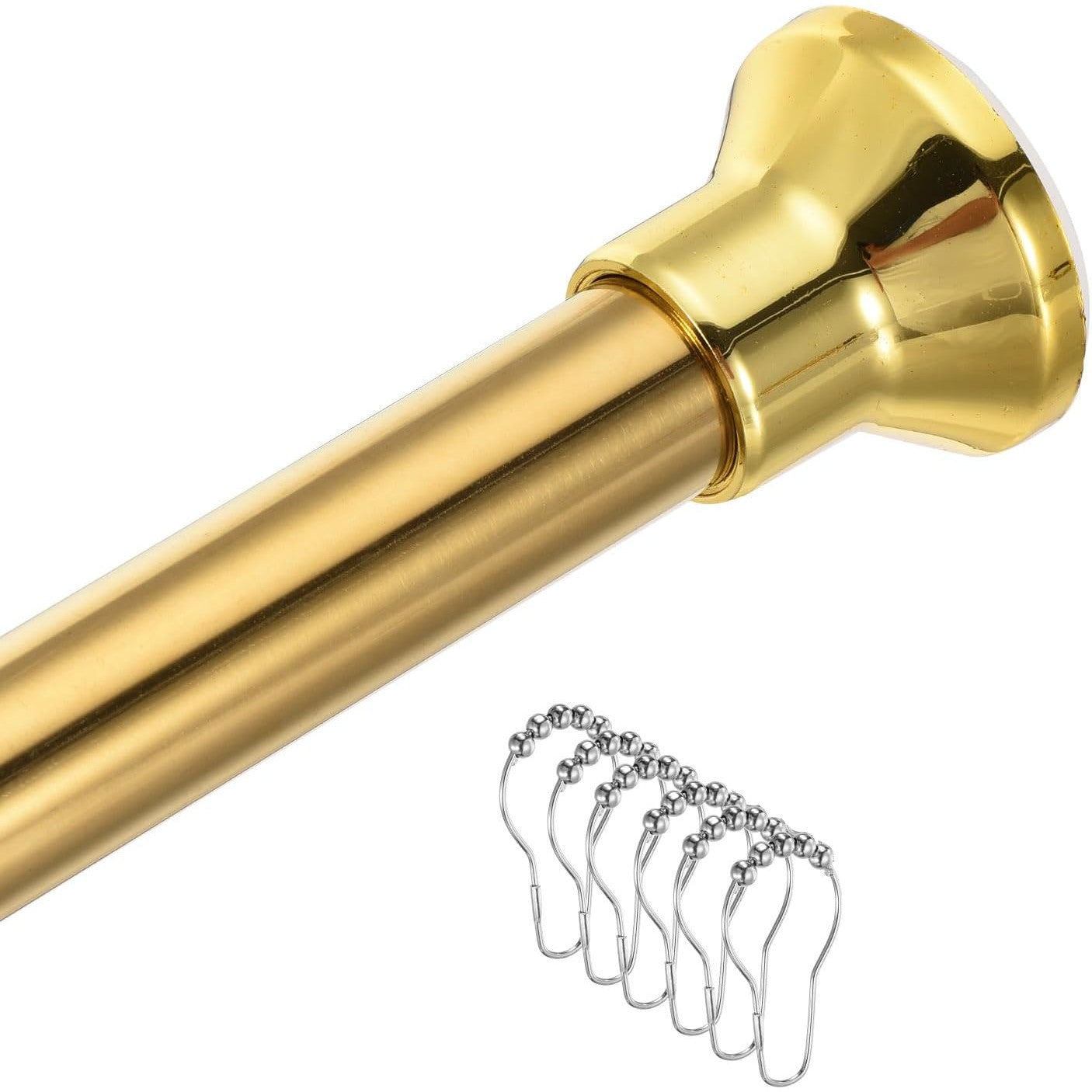 Massive Discounts Gold Stainless Steel Tension Shower Curtain Rod | 70-120cm