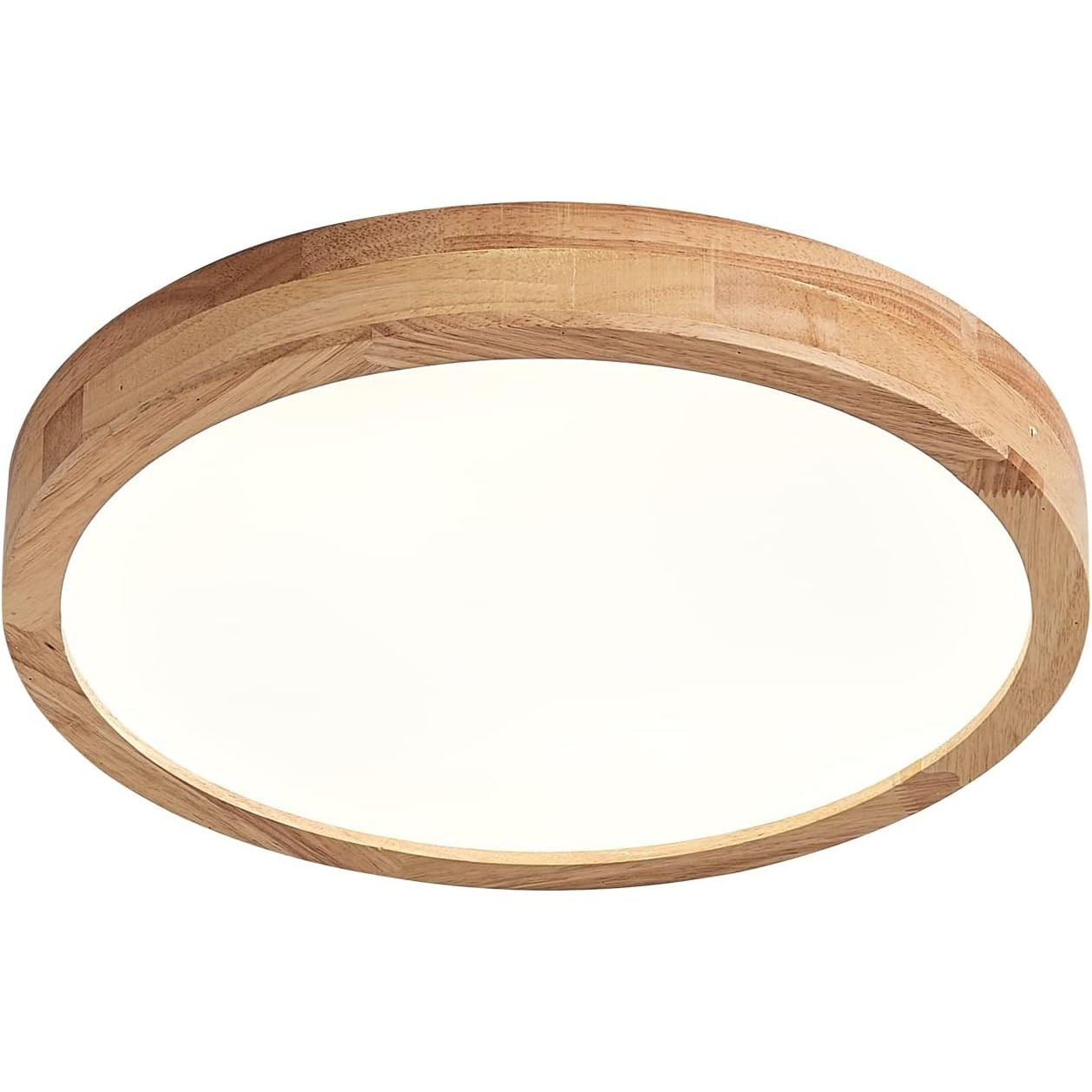 Schindora Modern Wood LED Ceiling Light – 20W 6000K Oak Flush Mount