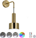 Lightsjoy RGB Wireless Wall Sconce – Rechargeable Magnetic Gold Lamp