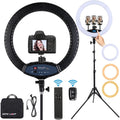 EOTO 19'' LED Ring Light with Tripod | Dimmable LCD Touch Vlogging Kit