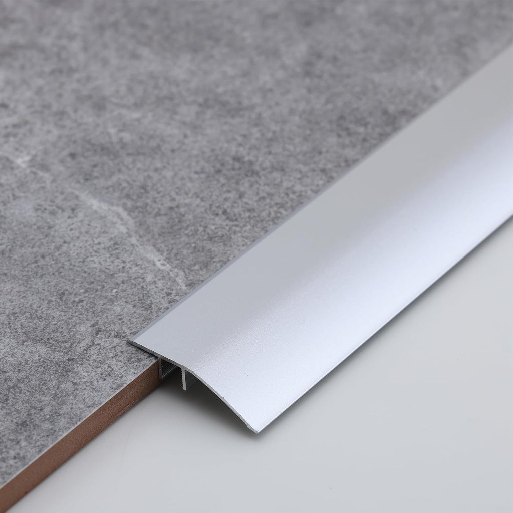Massive Discounts Aluminum Floor Transition Strip – Matte Silver 0.9m