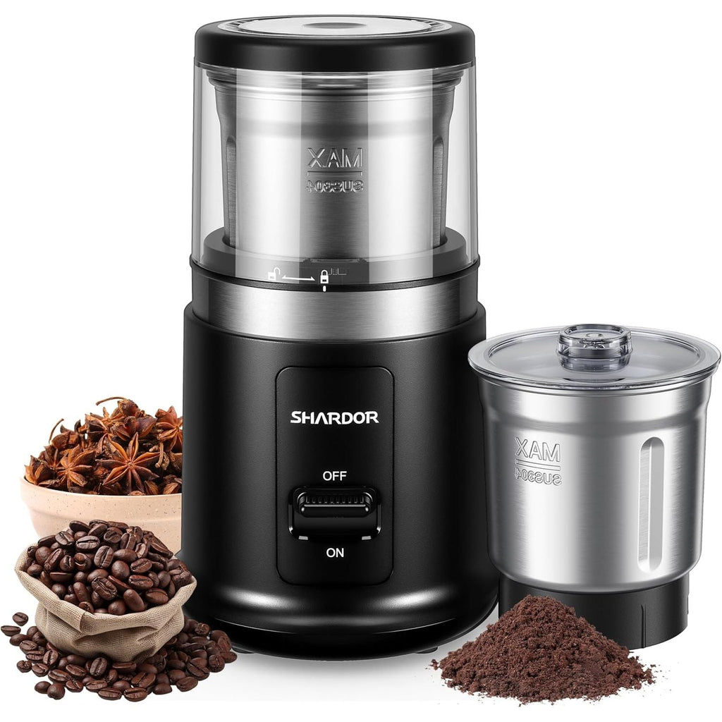 SHARDOR Electric Coffee Grinder - 75g Removable Stainless Steel Bowl