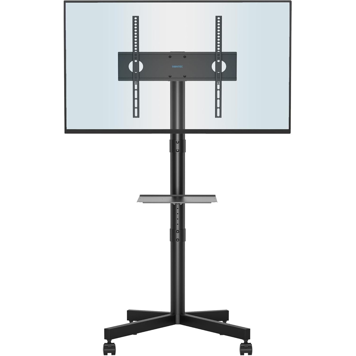 BONTEC Mobile TV Stand on Wheels | 23-60 Inch Height Adjustable Cart
