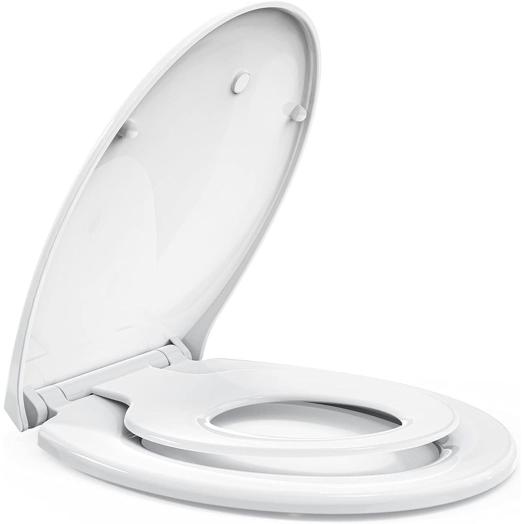 STOREMIC O-Shape Family Toilet Seat with Child Seat - Soft Close White