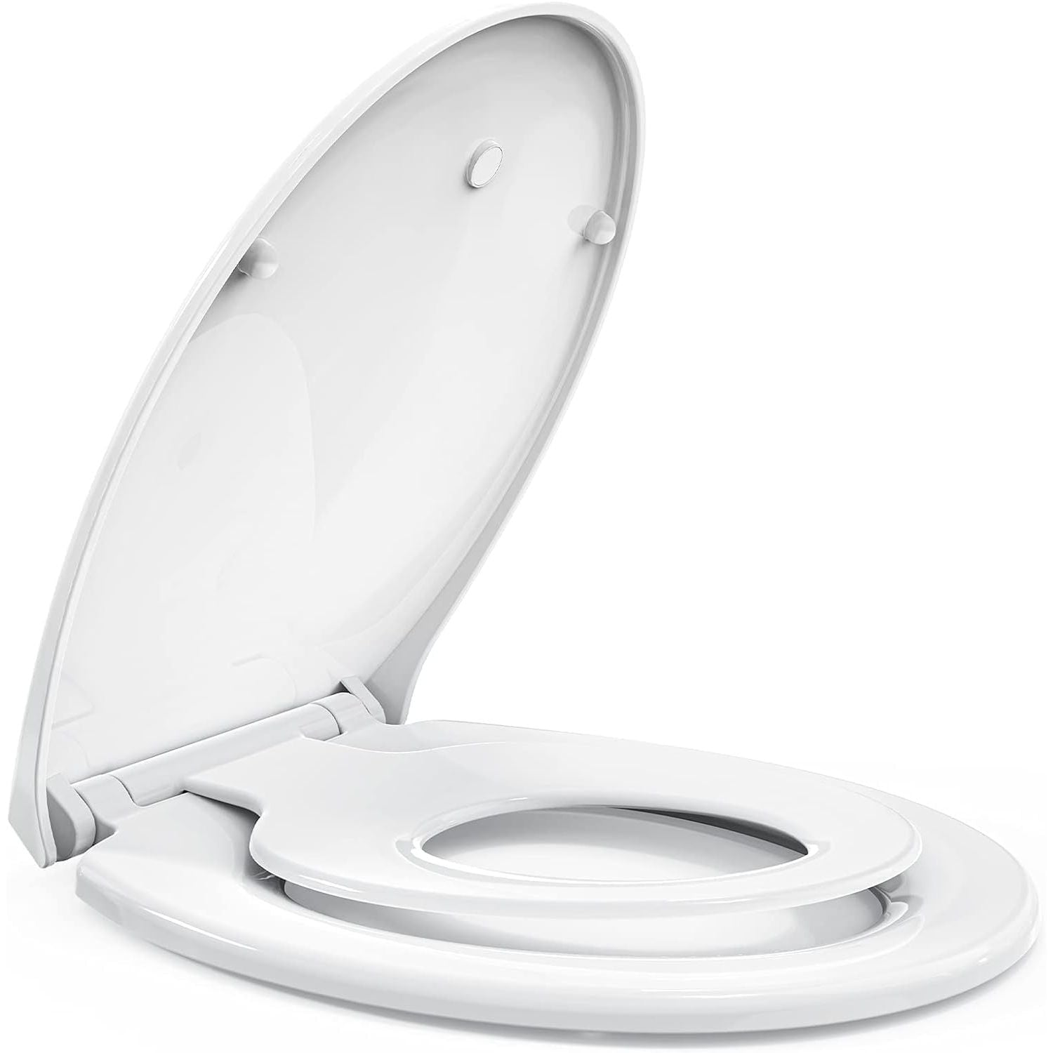 STOREMIC O-Shape Family Toilet Seat with Child Seat - Soft Close White