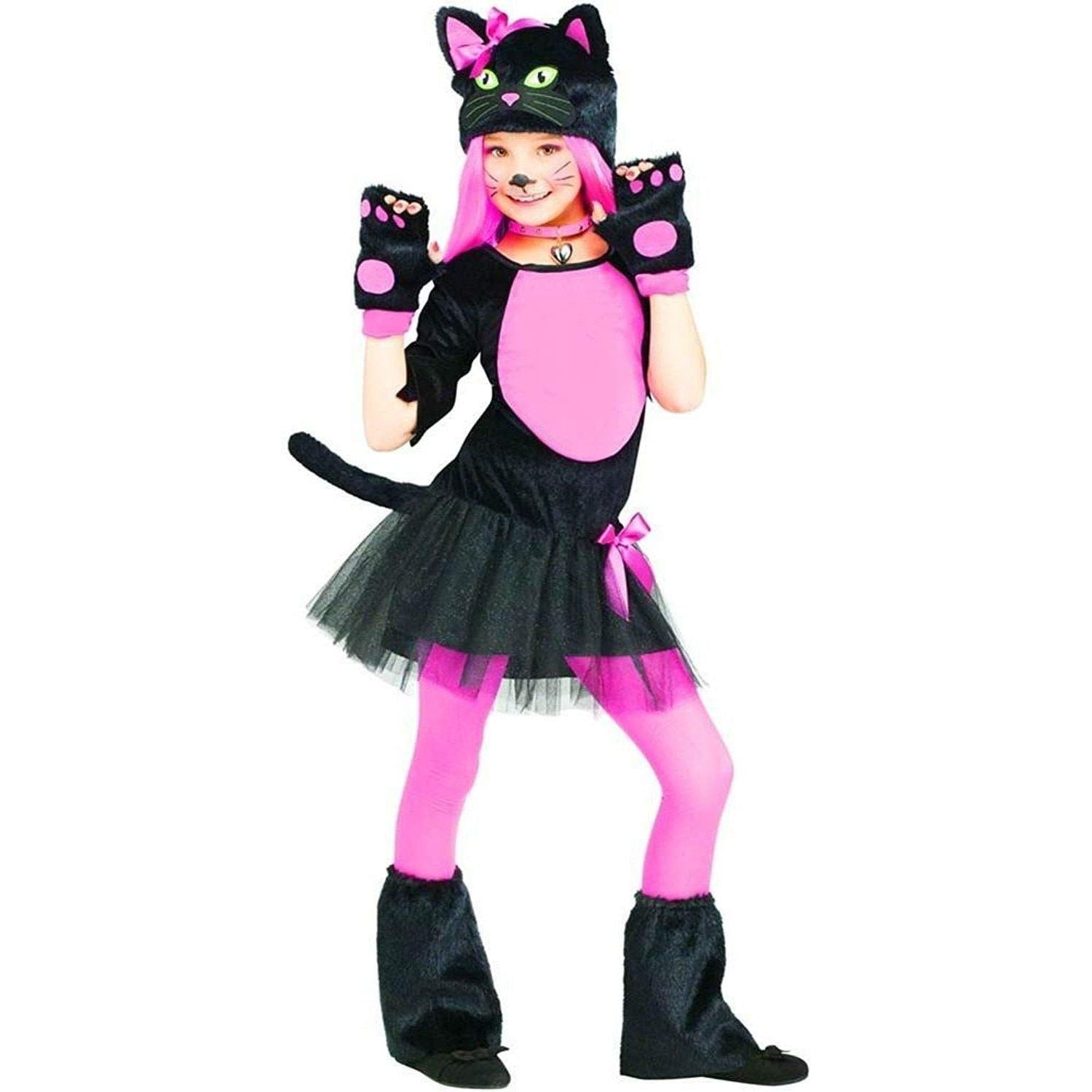 Massive Discounts Girls Kitty Cat Halloween Costume - 4 Piece Tutu Dress