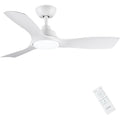 CJOY 42" White Ceiling Fan with Dimmable LED Light and Remote Control