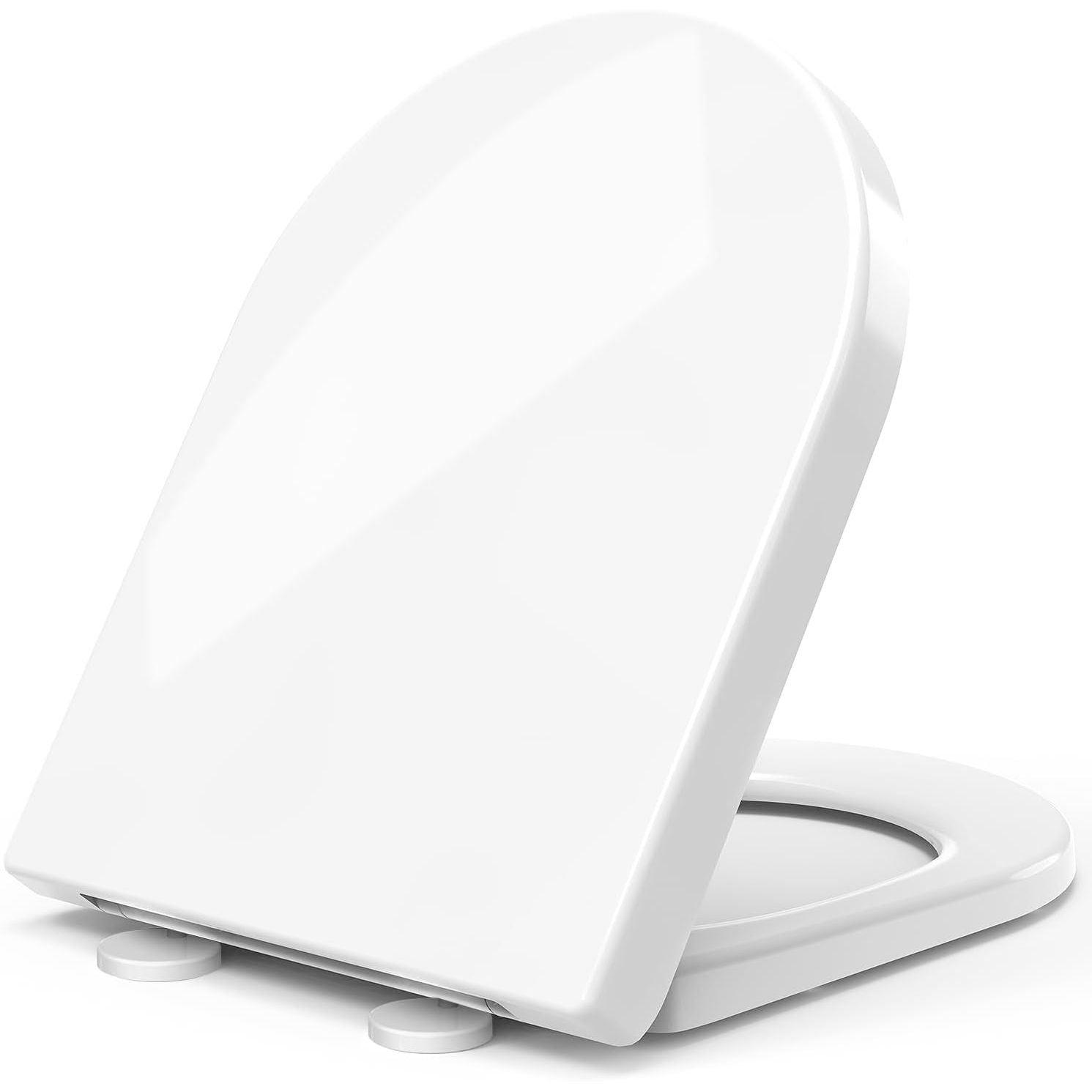 STOREMIC D-Shape Toilet Seat | Soft Close White PP Quick Release