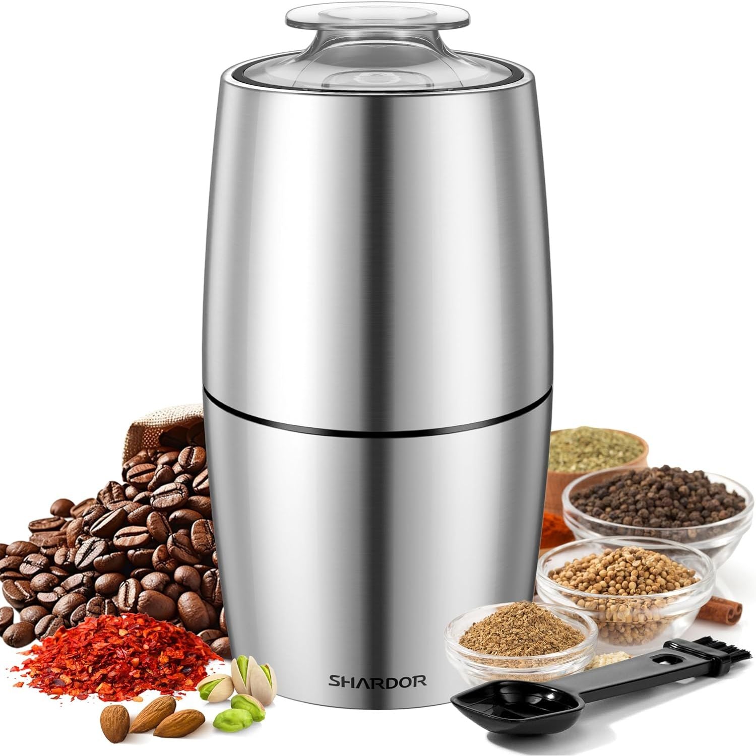 SHARDOR Electric Coffee Grinder | 300W Stainless Steel Quiet Spice Mill