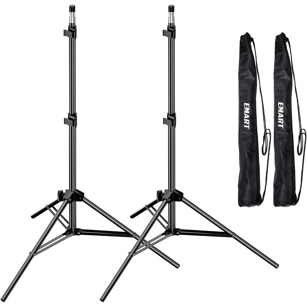 EMART 7ft Light Stands 2-Pack – Aluminum Photography Tripods with Case