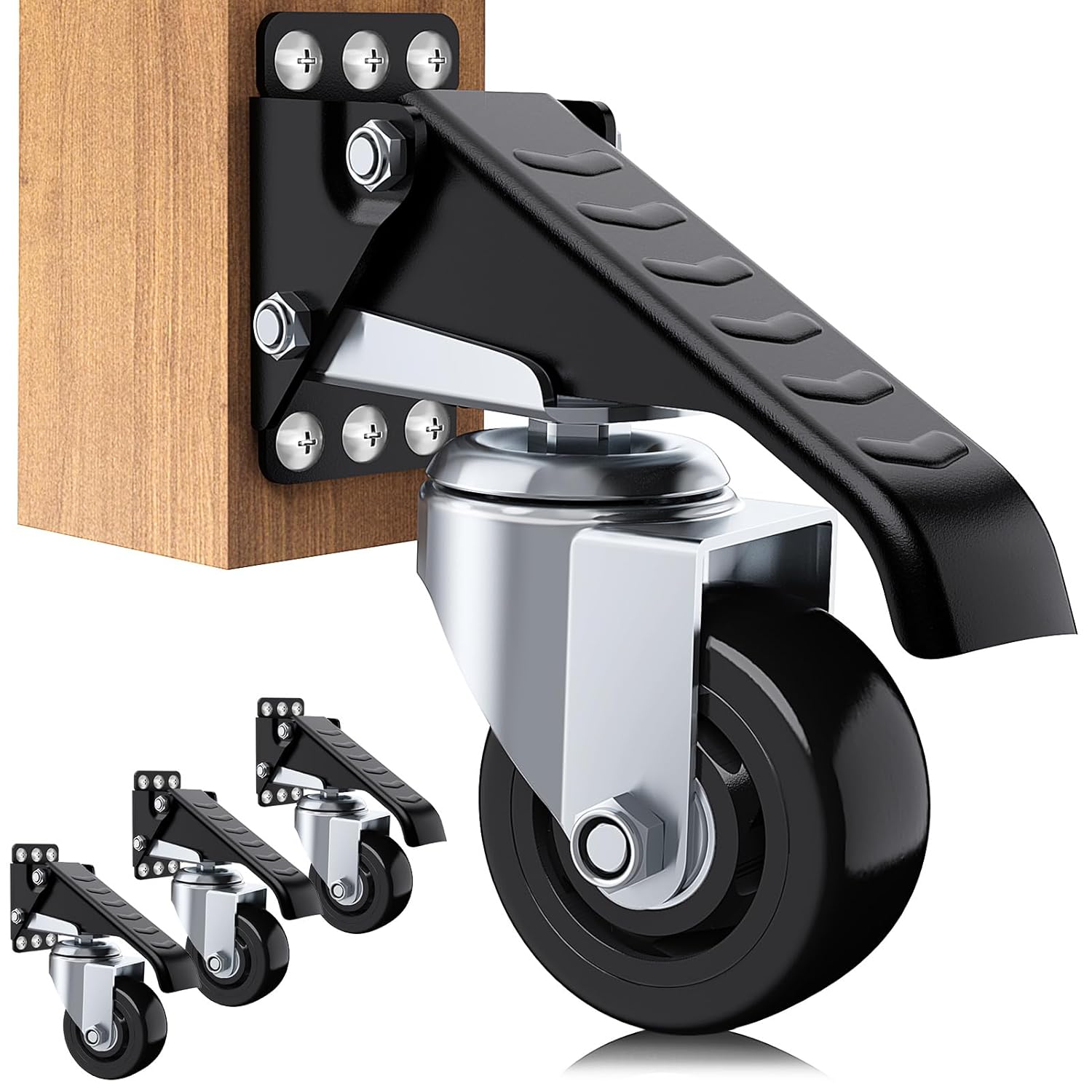 SOLEJAZZ Retractable Workbench Casters | 420KG Heavy Duty 3" Wheels