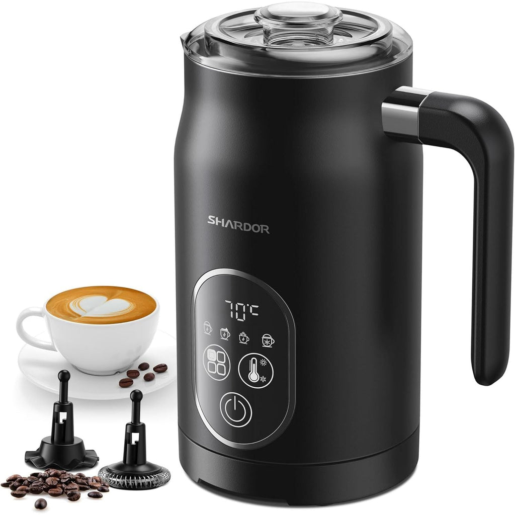SHARDOR 4-in-1 Electric Milk Frother and Steamer with LED Display