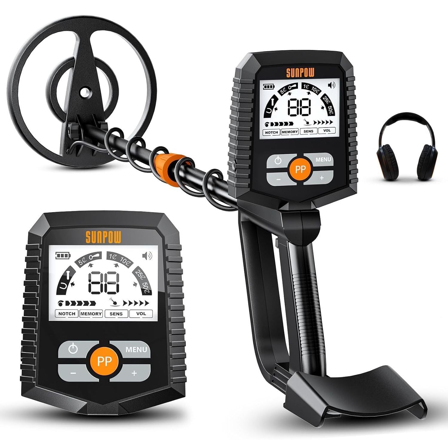 SUNPOW Metal Detector | Waterproof Gold Finder with 4 Modes & LCD