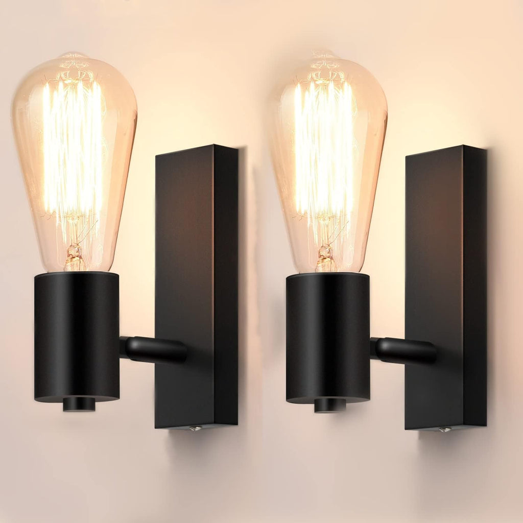 Massive Discounts Industrial Wall Sconce | Rotatable E27 Black 2-Pack