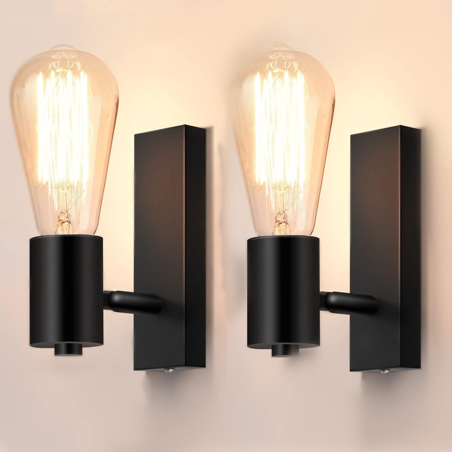 Massive Discounts Industrial Wall Sconce | Rotatable E27 Black 2-Pack