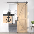 SANKEYTEW 7FT Sliding Barn Door Kit – Heavy Duty Anchor Track Black