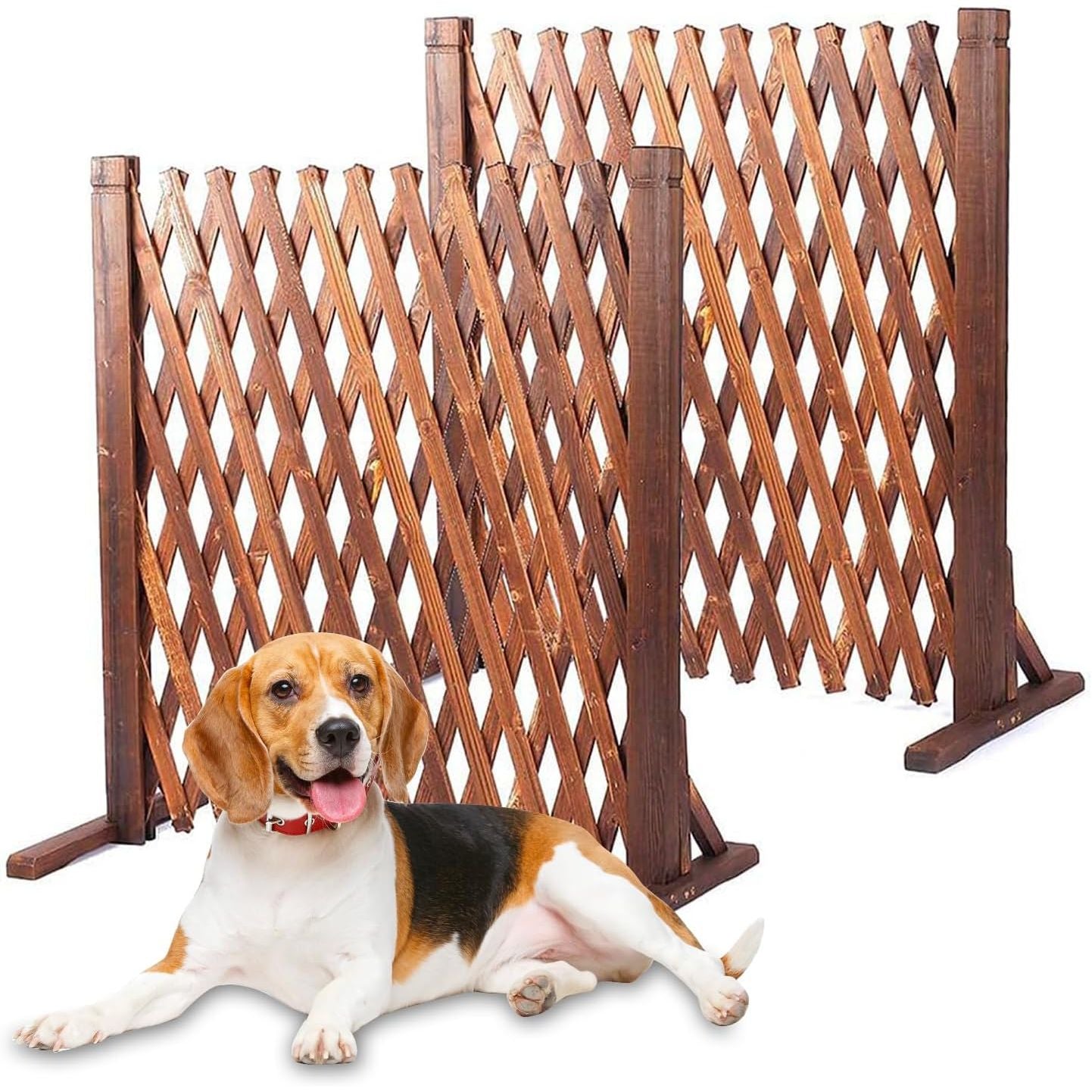 Nisorpa Expanding Wooden Trellis Garden Fence Panels, 2 Pack – 160cm
