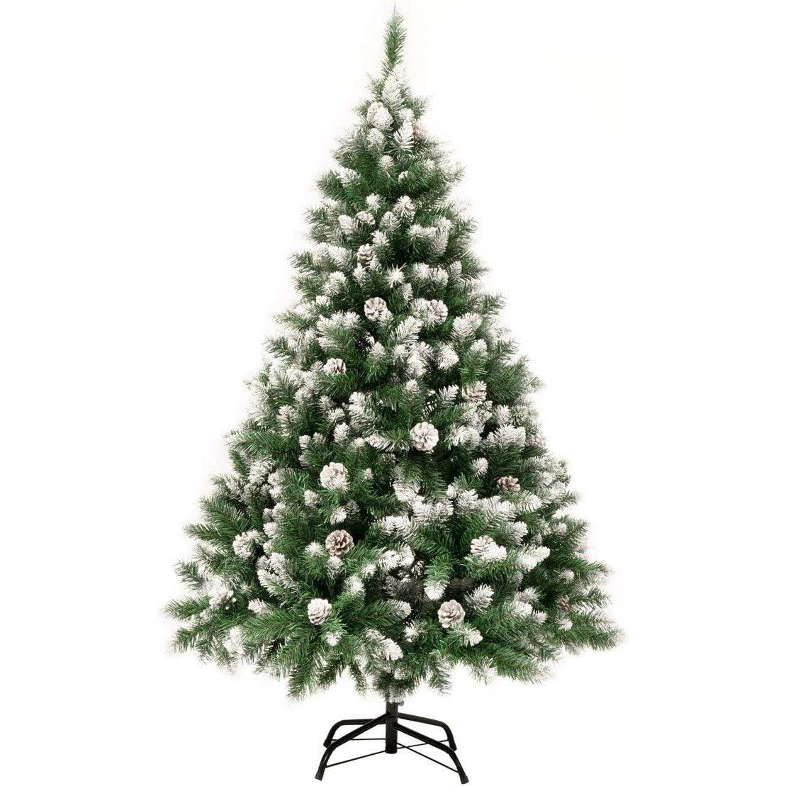GIGALUMI 5FT Artificial Christmas Tree with Snow and Pine Cones