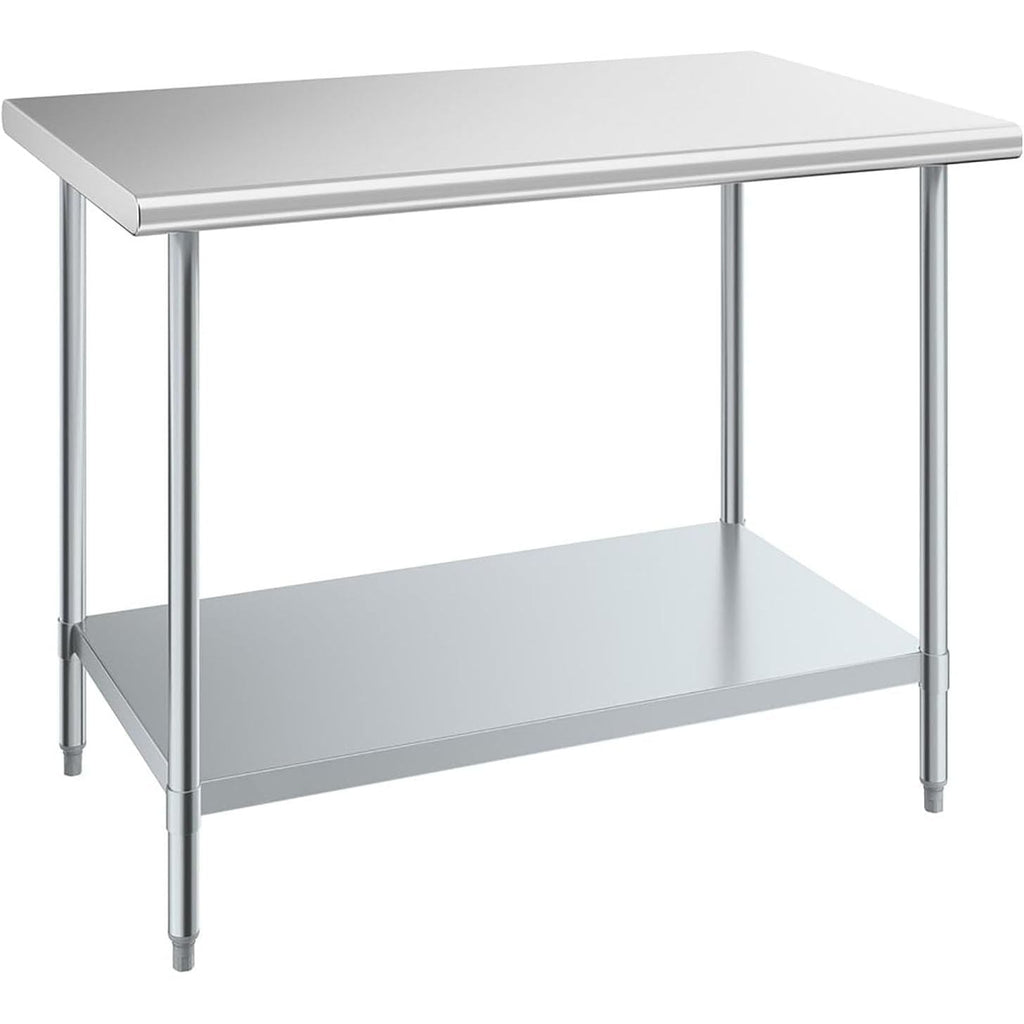 Nisorpa Stainless Steel Kitchen Prep Table with Undershelf - 90x60cm
