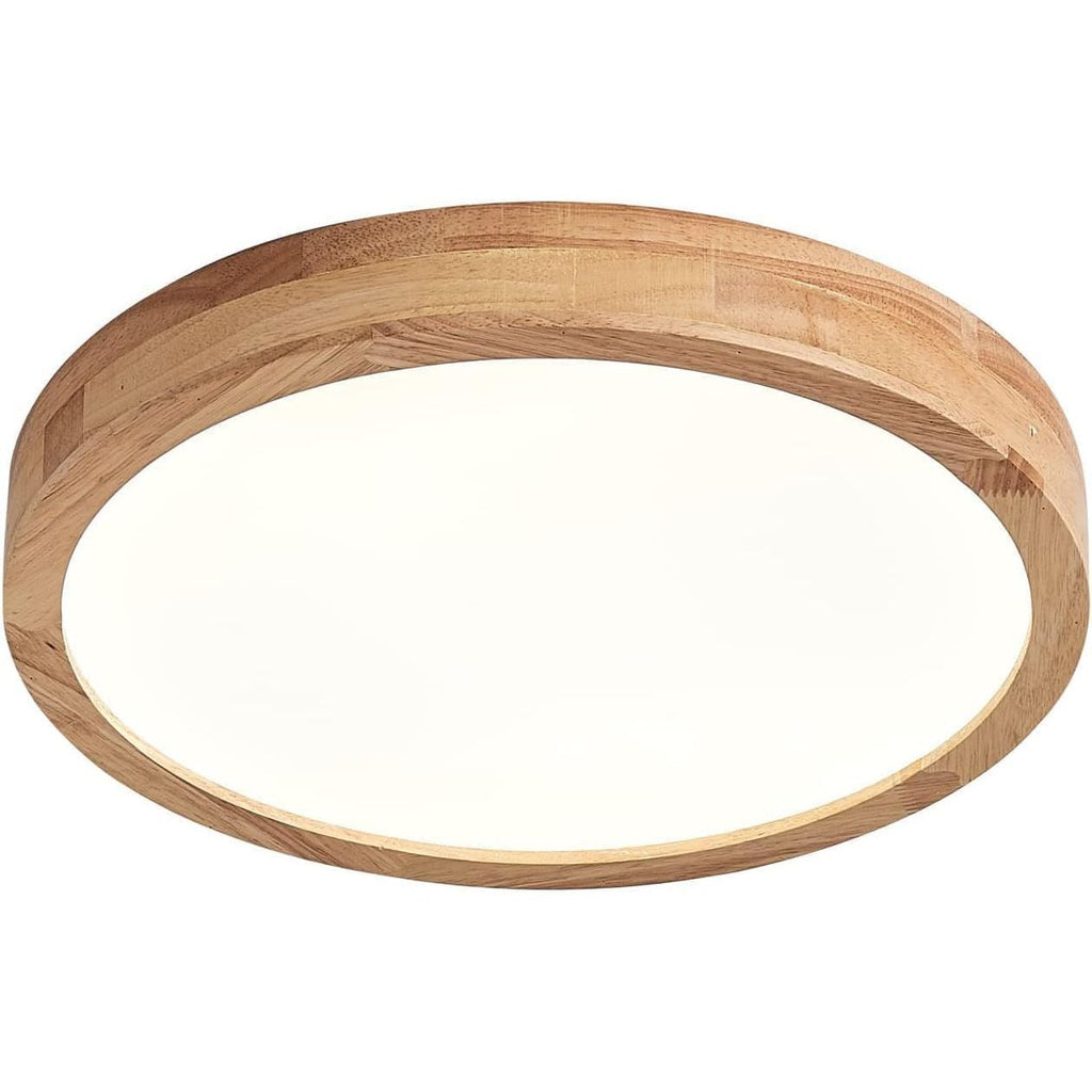 Schindora Wooden LED Ceiling Light – 20W Oak Flush Mount 4500K Ø30cm