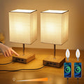 Lightsjoy Touch Bedside Lamps 2-Pack | Stepless Dimmable USB C & A