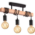 Lightess 3-Head Wood Pendant Light – Vintage Industrial Ceiling Fixture