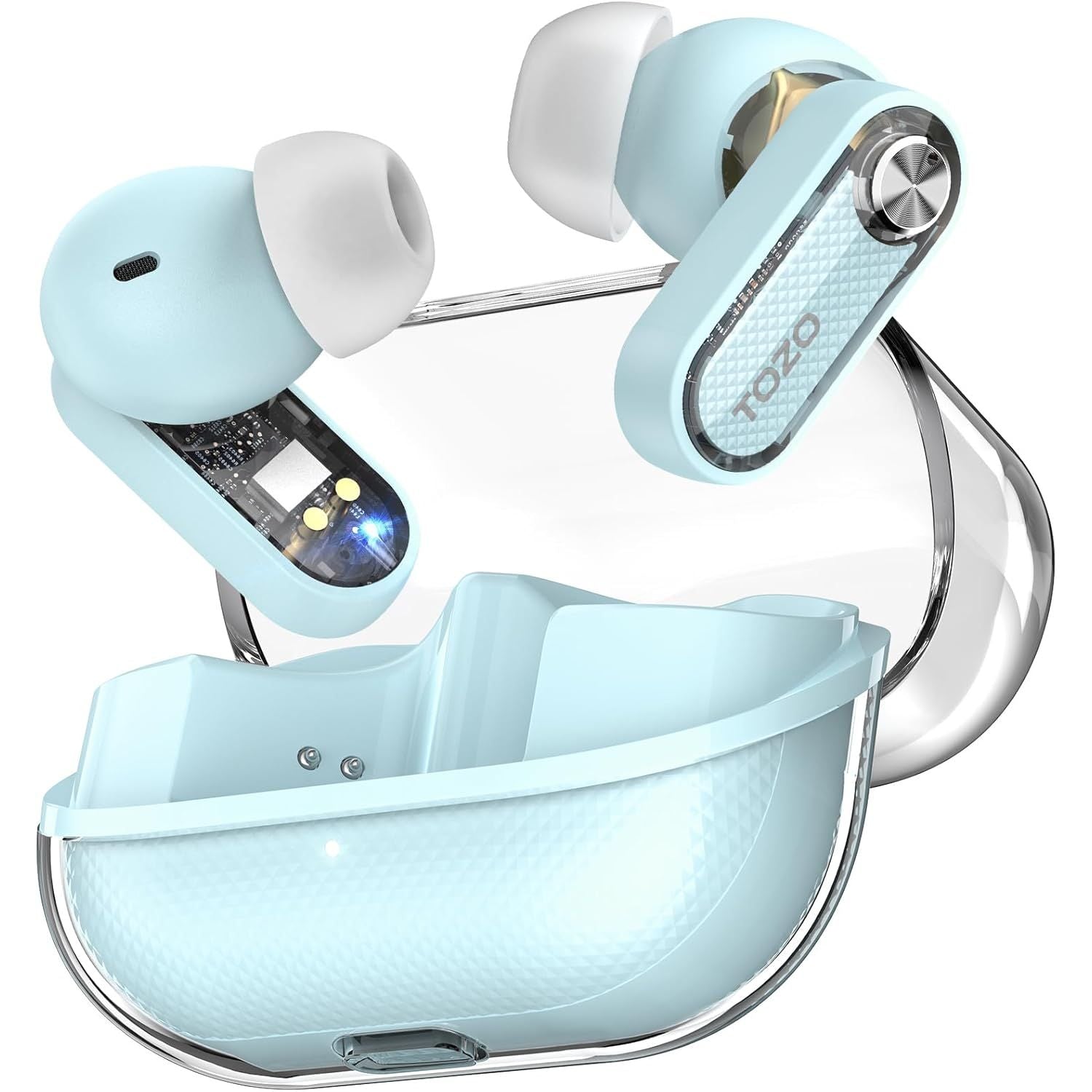 TOZO Crystal Pods Hybrid Active Noise Cancelling Wireless Earbuds - IPX5