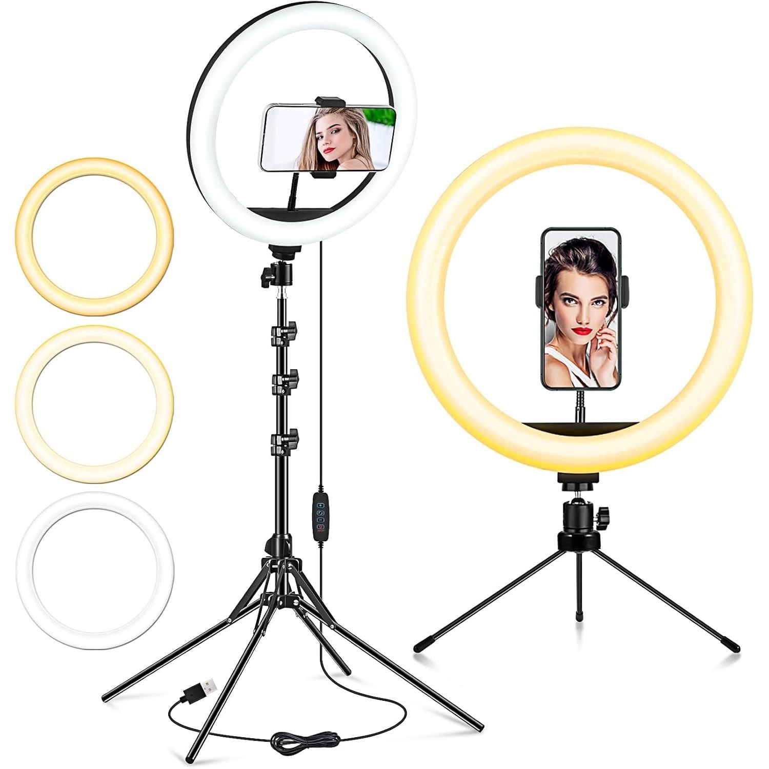 LIPETY 13'' Selfie Ring Light with Tripod Stand and Phone Holder
