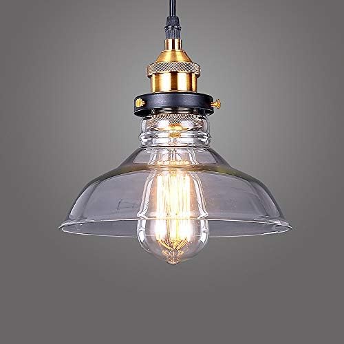 Glighone Industrial Glass Pendant Light – Retro E27 Ceiling Lamp