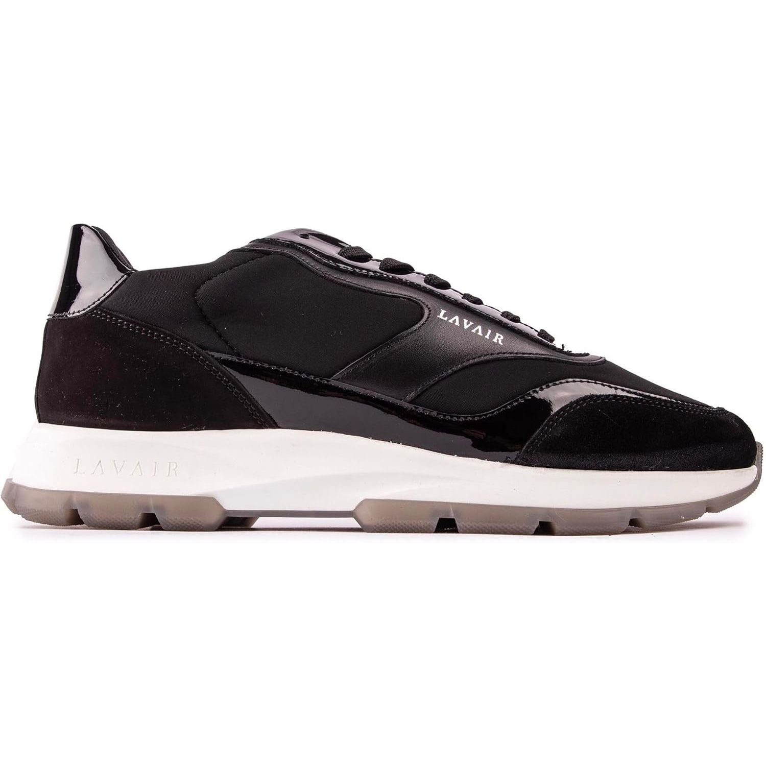 Lavair Aequora Men’s Black Leather and Suede Casual Trainers – UK 6