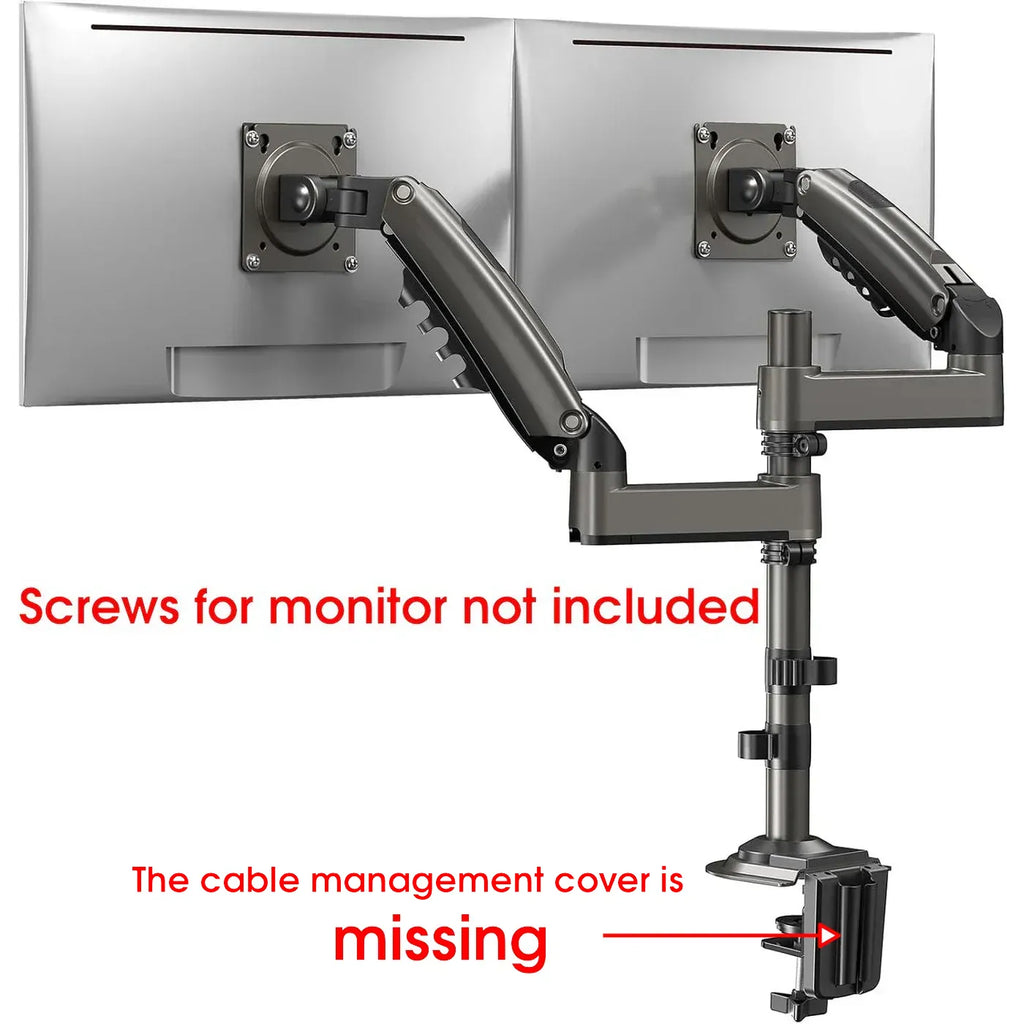 HUANUO Dual Monitor Stand – Tall Gas Spring Arm for 13 to 32 Inch Screens