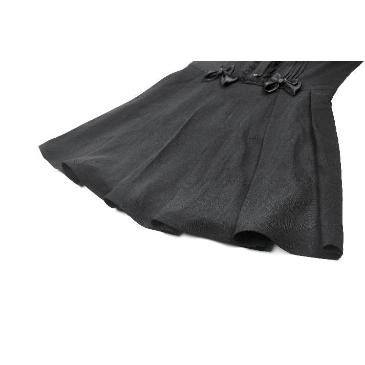 Dark In Love Gwendolyn Goth Mini Dress | Black Lace Panel A-Line