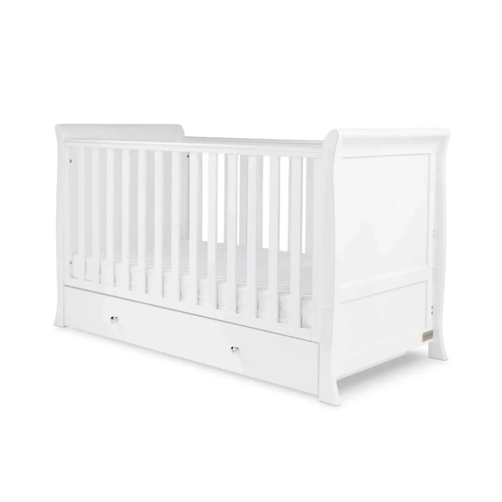 Ickle Bubba Snowdon Classic 2 Piece Furniture Set White - Fibre Mattress