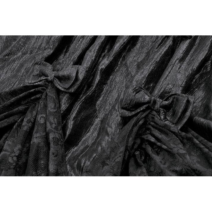 Dark in Love Shadow Lament Black Ruched Lace Gothic Lolita Dress