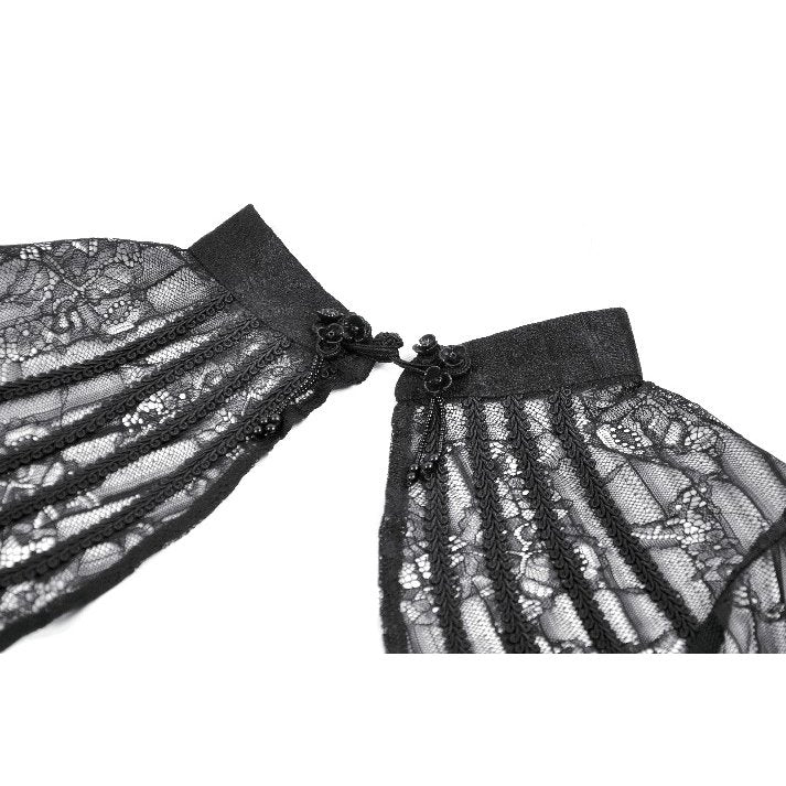 Dark in Love Elara Gothic Black Lace Shoulder Cape – Victorian Style