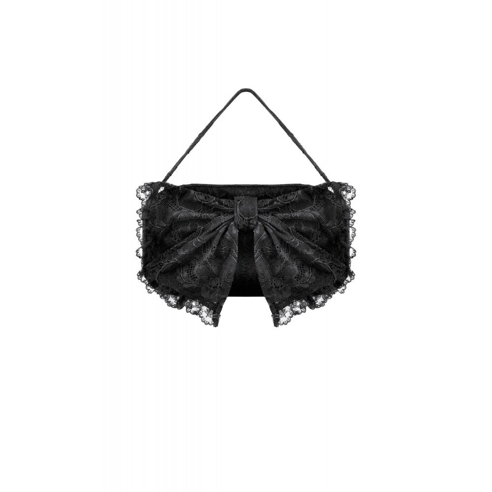 Dark In Love Victoria Mini Handbag – Black Lace & Satin Goth Bag