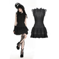 Dark in Love Diya Black Tiered Goth Dress – Sleeveless Lace Victorian